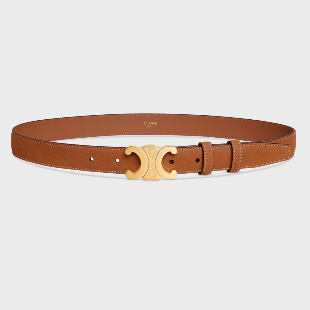 AUTHENTIC CELINE MEDIUM 25MM TRIOMPHE BELT IN NATURAL CALFSKIN SIZE 85